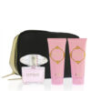 Versace Bright Crystal dárková sada pro ženy toaletní voda 90 ml + tělové mléko 100 ml + sprchový gel 100 ml + kosmetická taška