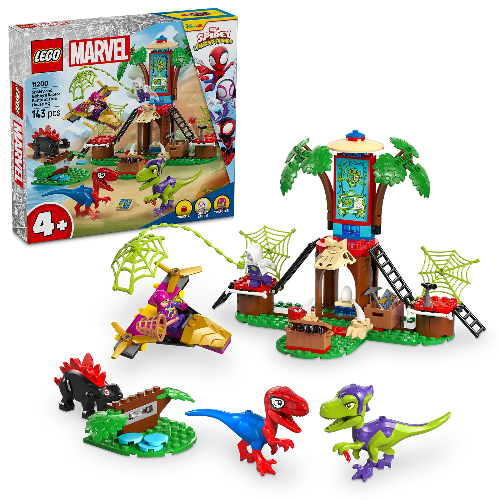 LEGO® Marvel Spidey a jeho úžasní přátelé 11200 Spidey, Gobby a raptoří bitva na základně na stromě