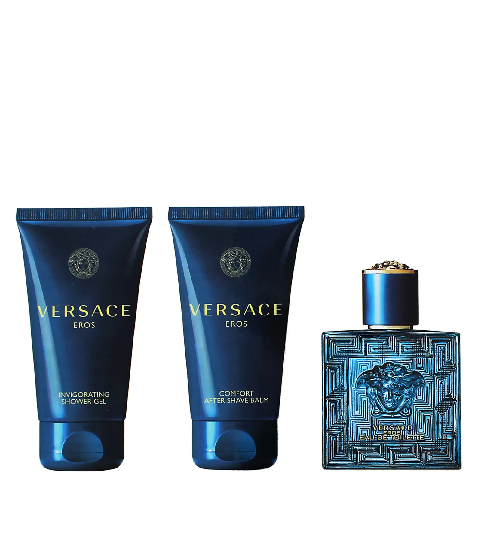 Versace Eros dárková sada pro muže parfémovaná voda 50 ml + balzám po holení 50 ml + sprchový gel 50 ml